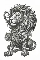 Mighty Lion and date 26 07 1997  tattoo design idea
