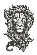 Mighty Lion and date 26 07 1997  tattoo design idea