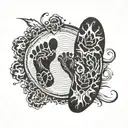 footprint silhouette tattoo design idea