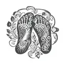 footprint silhouette tattoo design idea