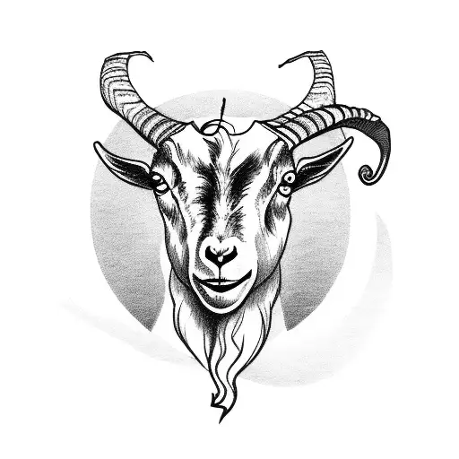 goat with violin tattoo design idea
