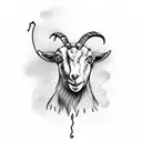 goat playing violin tattoo design idea