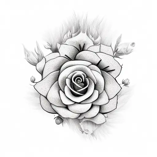 floral but masculine tattoo design idea