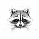 raccoon fighting out trash bag tattoo design idea
