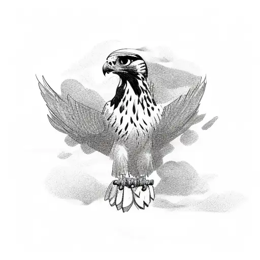 Falcon with open Wings  tattoo design idea