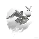falcon flying tattoo design idea
