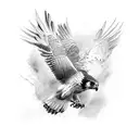 falcon flying tattoo design idea
