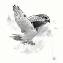 falcon flying tattoo design idea