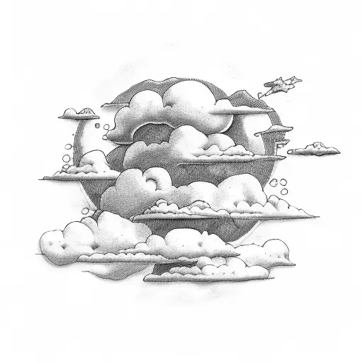 clouds and bible verse tattoo design idea