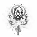 jesus ascending on a mountain  tattoo design idea