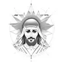 jesus ascending on a mountain  tattoo design idea