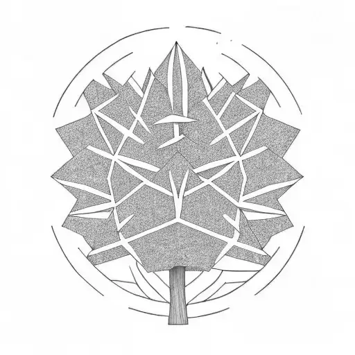 half pine half cactus  tattoo design idea