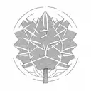 half pine half cactus  tattoo design idea