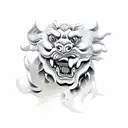 Foo Dog tattoo design idea