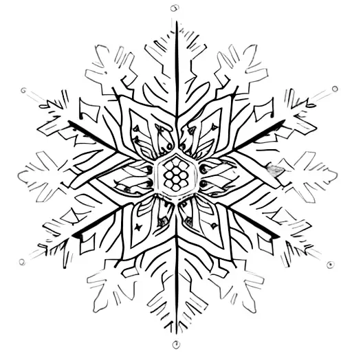 snowflake with rose dainty tattoo design idea