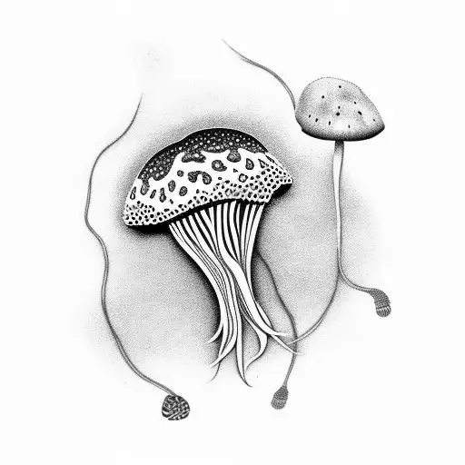 mushroom jellyfish tattoo design idea