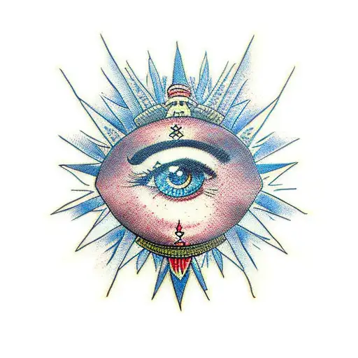 Turkish eye tattoo design idea