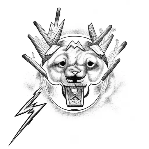 ted with lightning bolt tattoo design idea