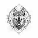 Viking with wolf and snake sleeve tattoo design idea