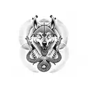 Viking with wolf and snake sleeve tattoo design idea