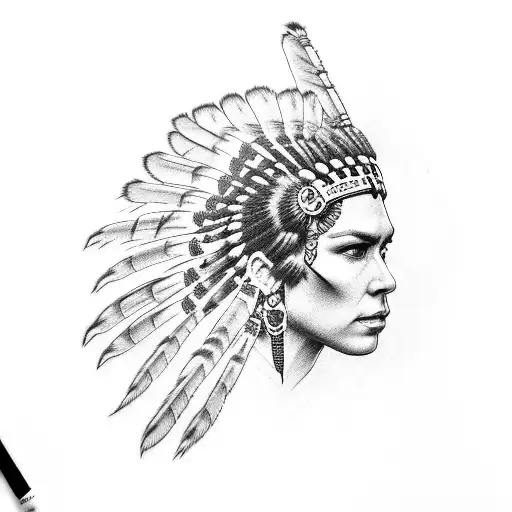 chief headress air force tattoo design idea