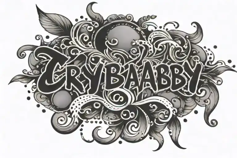 Crybaby Text tattoo design idea