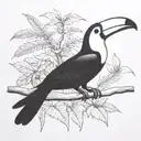 toucan with rainforest scene tattoo design idea