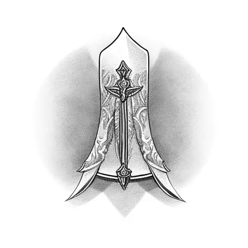 biblical gideon with sword latern and horn tattoo design idea