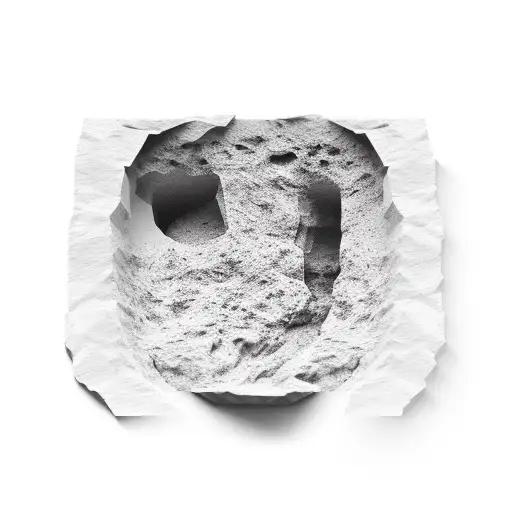 3D effect of hole cut in body like in a rock with the name Milan covering the hole like not cut out tattoo design idea