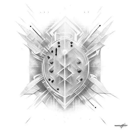 electronic guitar with anarchy sign tattoo design idea