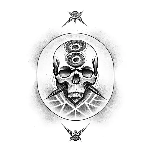 dark skull with a serpent tattoo design idea