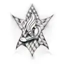 Create a tattoo that represents the connection between military service and music. tattoo design idea