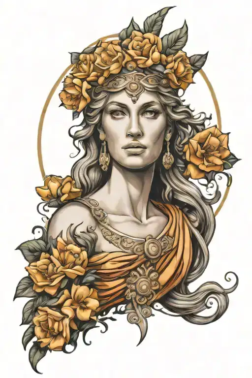 portrait of this athena greek goddess tattoo design idea