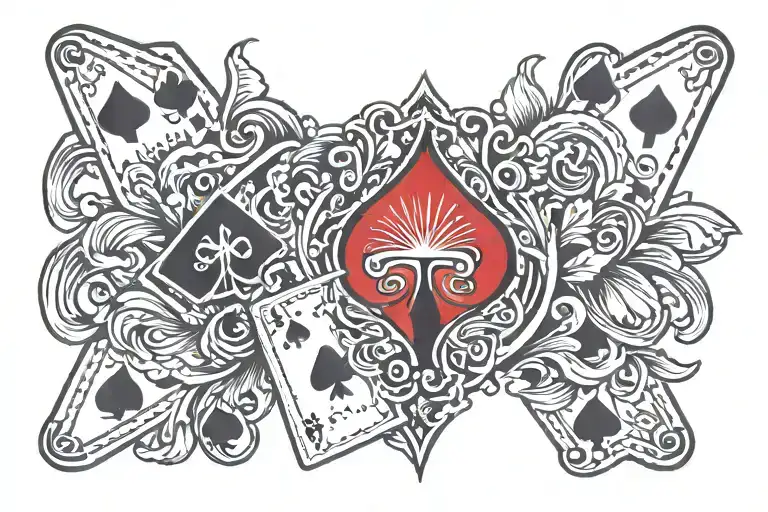 poker card tattoo design idea