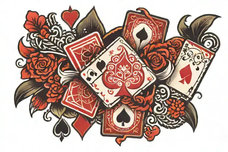 poker card tattoo design idea