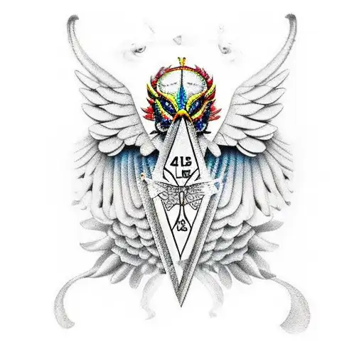 caballero con armadura y alas de angel tattoo design idea
