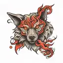 A wolf with red eyes tattoo design idea