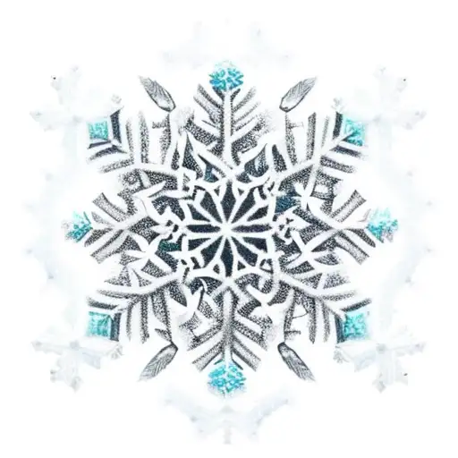 Witch knot  inside a winter snowflakes tattoo design idea