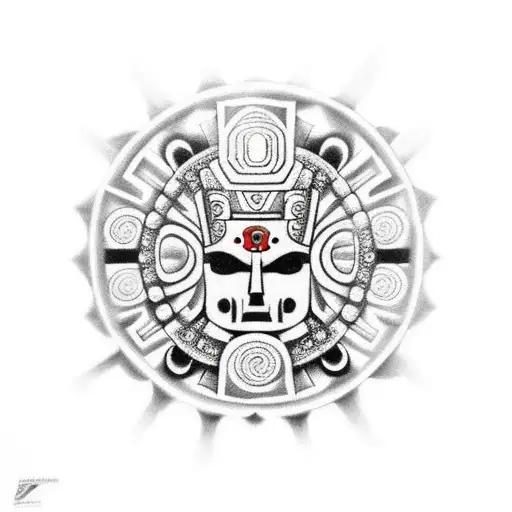 aztec god tattoo design idea