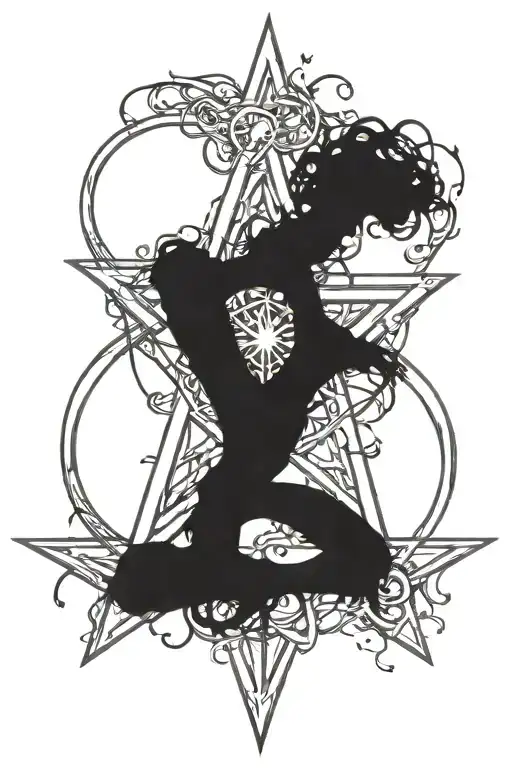 pentagram made tattoo design idea