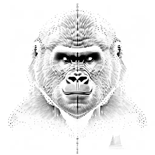 Binary code gorilla tattoo design idea