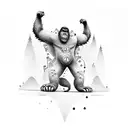 Binary code script  King Kong tattoo design idea