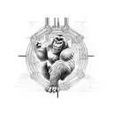 Binary code script  King Kong tattoo design idea
