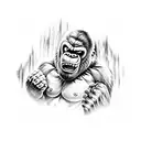 Binary code script  King Kong tattoo design idea