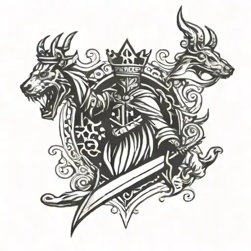 King Arthur simple tattoo design combining tattoo design idea