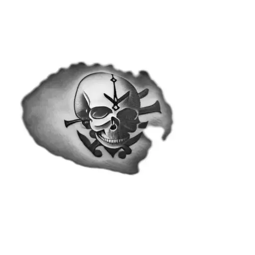 a skull and crossbones tattoo design idea