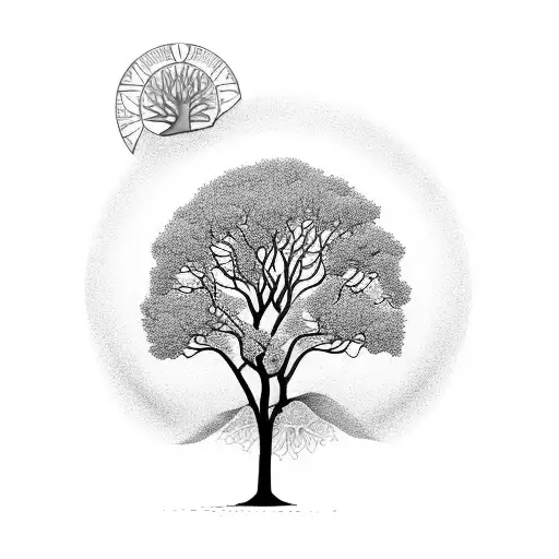 A graceful tree of life symbolizing growth and harmony tattoo design idea