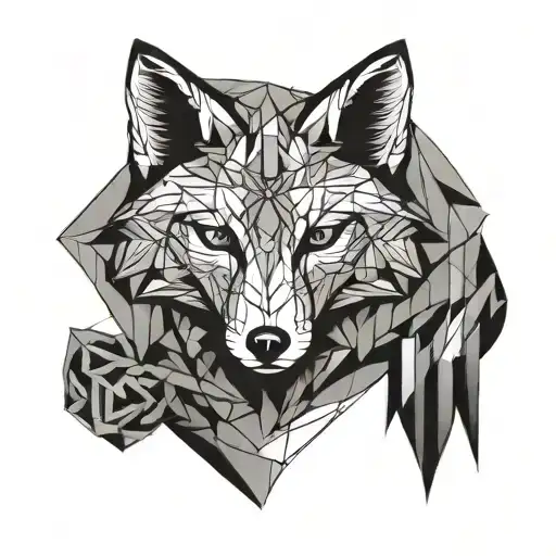 fox head geometry spirit totem style tattoo incorporating tattoo design idea