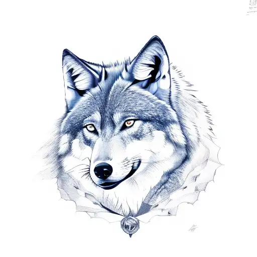 ginger wolf tattoo design idea