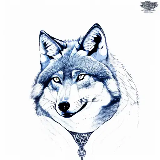 ginger wolf tattoo design idea